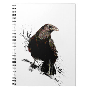 Watercolor Raven Bird Animal Art Notebook