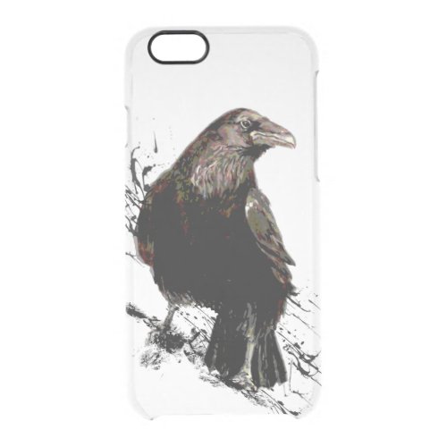 Watercolor Raven Bird Animal Art Clear iPhone 66S Case