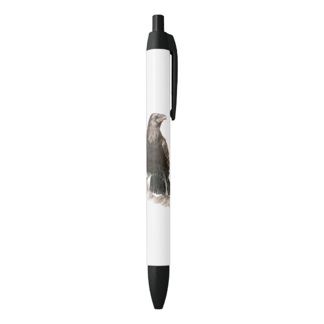 Watercolor Raven Bird Nature Art Pen (Bottom (Vertical))