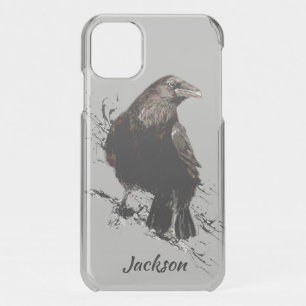 Watercolor Raven Bird Nature Art Uncommon iPhone C iPhone 11 Case