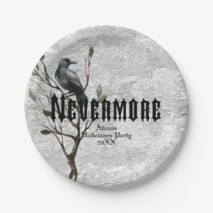 Watercolor Raven Nevermore Paper Plates