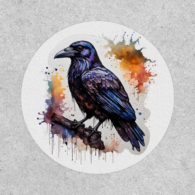 Watercolor Raven Patch (Front)