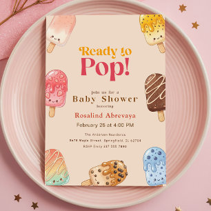 Watercolor Ready to Pop Popsicle Baby Shower Invitation