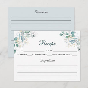 Watercolor Recipe Card