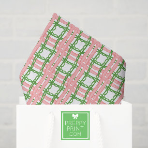 Watercolor Red and Green Whimsical Plaid Tissue Paper