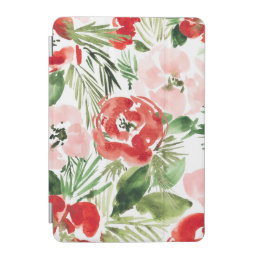 Watercolor red and pink floral pattern iPhone case