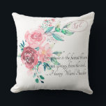 Watercolor Red and Pink Roses Gratitude Floral Outdoor Pillow<br><div class="desc">Watercolor Red and Pink Roses Spray Gratitude Floral Outdoor Pillow - such a beautiful spray bouquet of reds and pinks. A Gratitude Quote from Henry Ward Beecher. Personal with your own initials. A Fabulous gift for a first time home owner, bridesmaids, girlfriends, any celebratory occasion - or just for yourself!...</div>