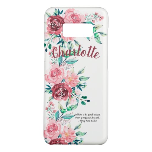 Watercolor Red and Pink Roses Spray Case_Mate Samsung Galaxy S8 Case