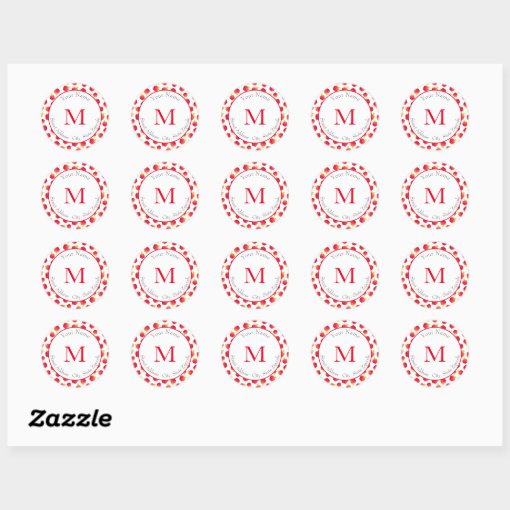 'Watercolor Red Apple Pattern' Labels | Zazzle