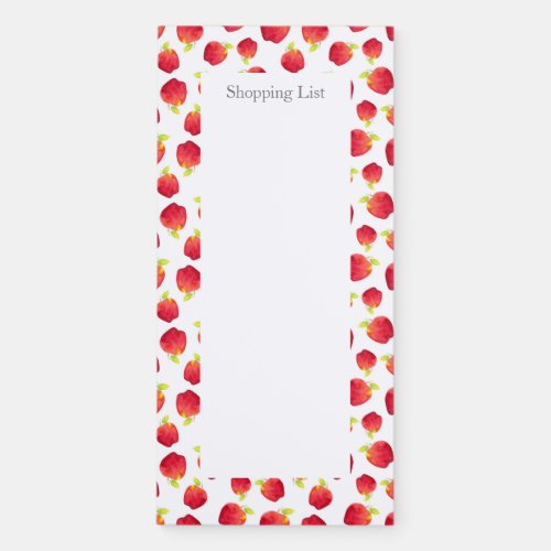 Watercolor Red Apple Pattern  Magnetic Notepad