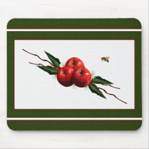 Watercolor Red Apples Mouse Pad