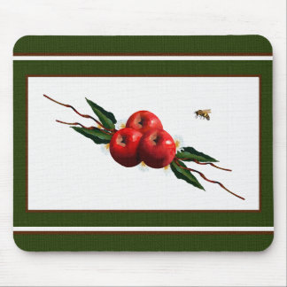 Watercolor Red Apples Mouse Pad