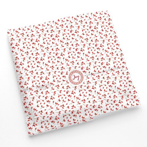 Watercolor Red Berries Rosehips Pattern Tissue Paper