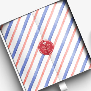Watercolor Red & Blue Diagonal Stripes Tissue Paper