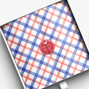 Watercolor Red & Blue Plaid Tissue Paper