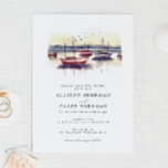 Watercolor Red Blue Sailboats Harbor Ocean Wedding Invitation<br><div class="desc">Watercolor Red Blue Sailboats Harbor Ocean Wedding Invitation - perfect for a nautical wedding.</div>