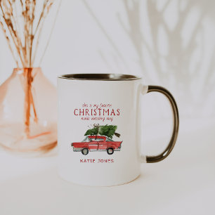 Watercolor Red Car   Favorite Christmas Mug