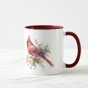Watercolor Red Cardinal Art Mug
