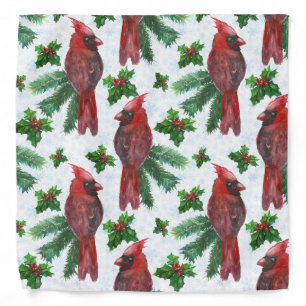 watercolor Red Cardinal Bird Bandana
