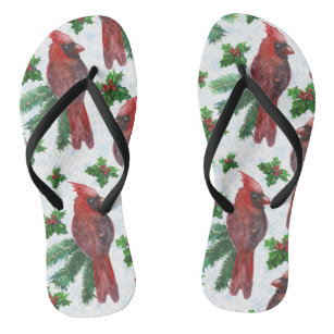 cardinal bird slippers