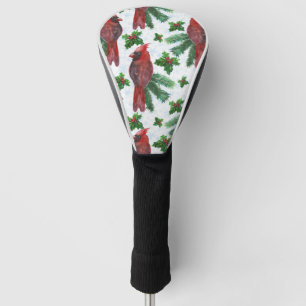 watercolor Red Cardinal Bird Golf Head Cover