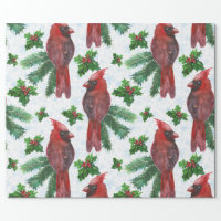 Red Cardinal Wrapping Paper Winter Cardinal Personalized Wrapping Paper  Christmas Christmas Gift Wrap Xmas Personalized Gifts 