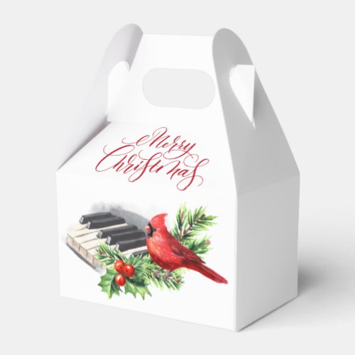 Watercolor Red Cardinal Christmas Holiday Party Favor Boxes