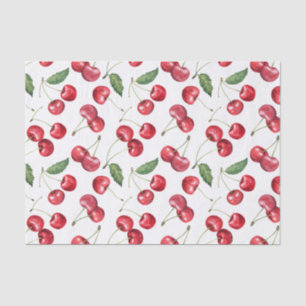 Watercolor Red Cherry Fruit Tissue Paper