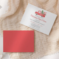 Watercolor Red Christmas Truck Holiday Open House