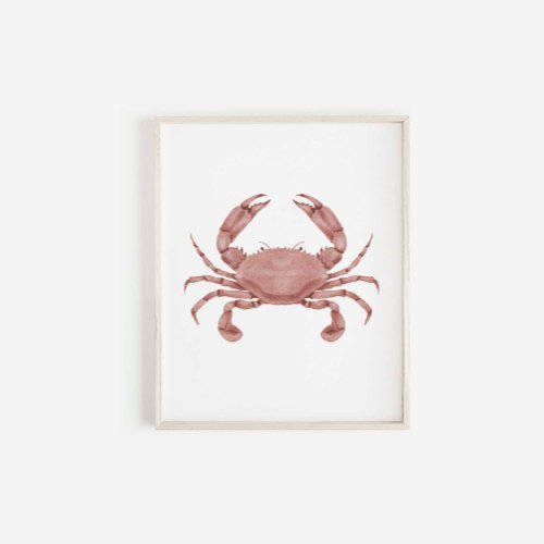 Watercolor red crab print