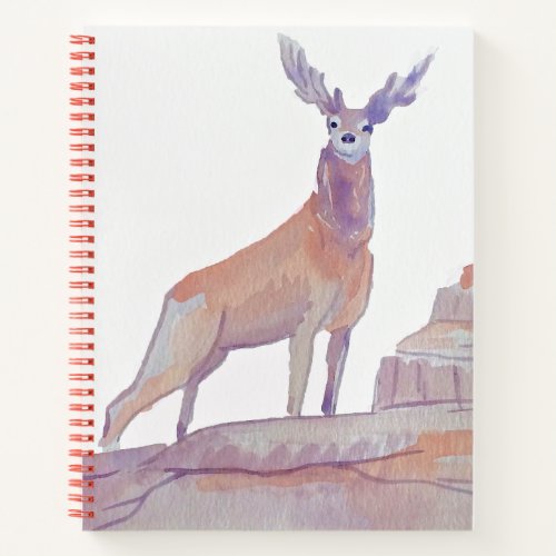 Watercolor Red Deer Notebook