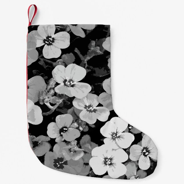 Watercolor Red Flower 2 Small Christmas Stocking (Front)