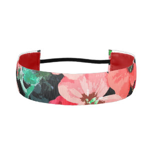Watercolor Red Flower Athletic Headband
