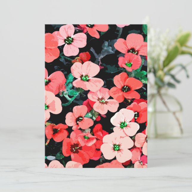 Watercolor Red Flower Card (Standing Front)