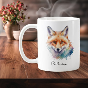 Watercolor Red Fox Wildlife Animal Personalized Coffee Mug