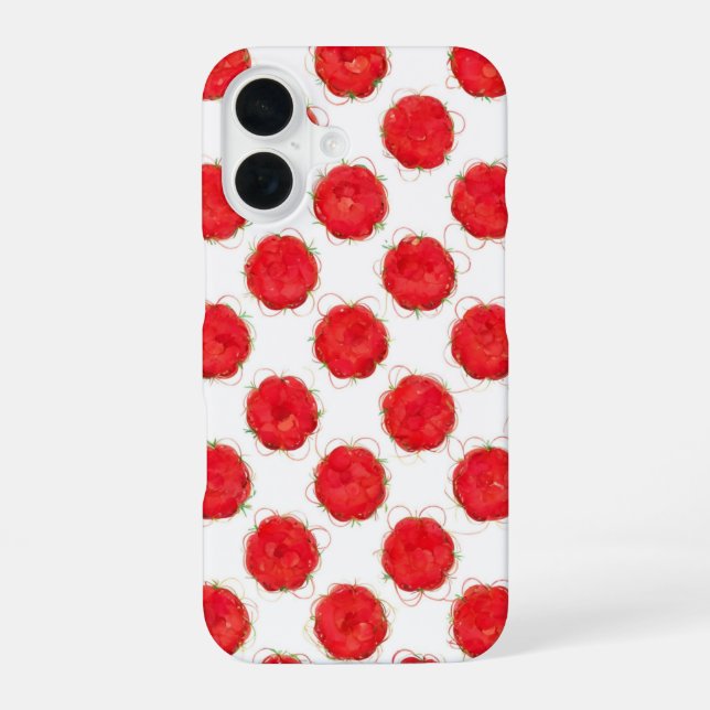 Watercolor Red Fruit Repeat Pattern iPhone Case (Back)