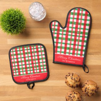 Watercolor Red & Green Buffalo Plaid Custom