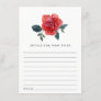 WATERCOLOR RED GREEN ROSE FLORA ADVICE BABY SHOWER ENCLOSURE CARD
