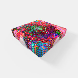 Watercolor Red Groovy Abstract Retro Liquid Swirl Coaster Set