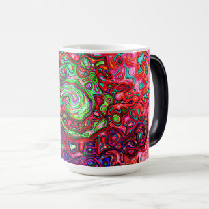 Watercolor Red Groovy Abstract Retro Liquid Swirl Color Morph Mug