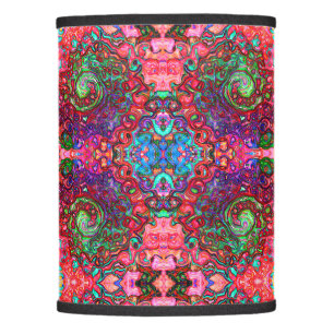 Watercolor Red Groovy Abstract Retro Liquid Swirl Lamp Shade