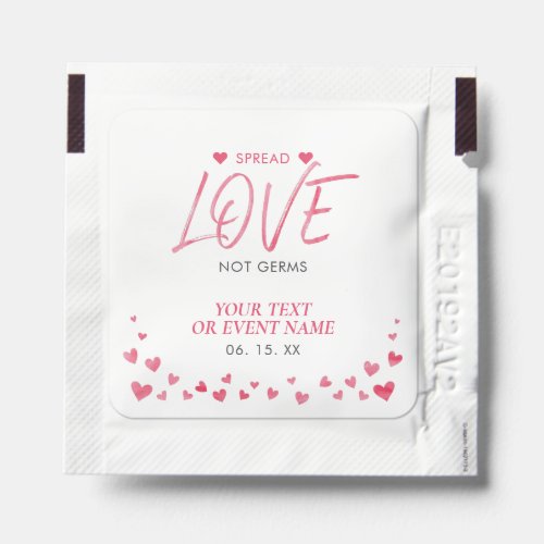 Watercolor Red Heart  Spread Love Event Favor Hand Sanitizer Packet