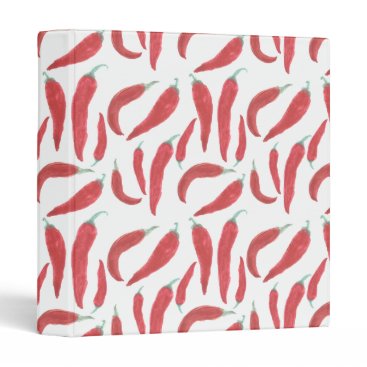 watercolor red hot chillies binder