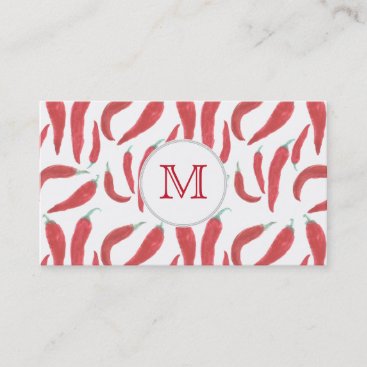 watercolor red hot chillies business card