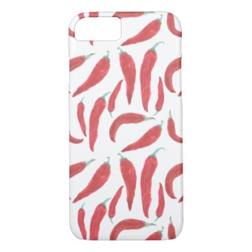 watercolor red hot chillies iPhone 8/7 case