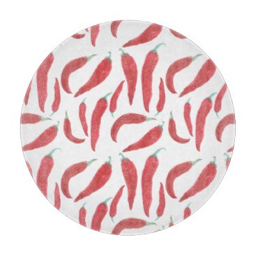 watercolor red hot chillies cutting board