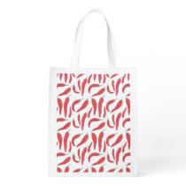 watercolor red hot chillies grocery bag