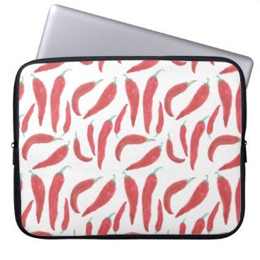 watercolor red hot chillies laptop sleeve