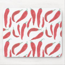 watercolor red hot chillies mouse pad