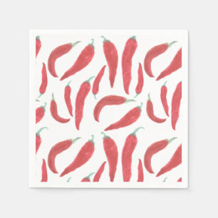 watercolor red hot chillies napkins